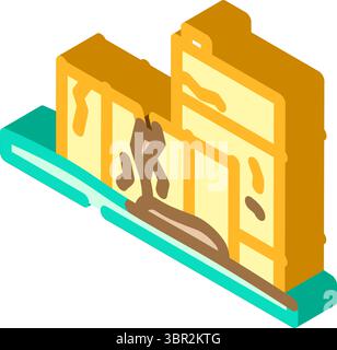 barils d'huile fuyant sur le sol illustration vectorielle d'icône isométrique Illustration de Vecteur