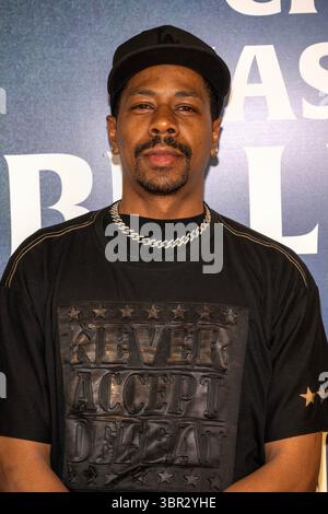 Los Angeles, États-Unis. 10 juillet 2025. Le rappeur Dusty assiste à 'The Journey of a Legendary Landscape Painting' - Conférence de presse officielle au 777 Tower, Los Angeles, CA, 10 juillet 2025 crédit : Eugene Powers/Alamy Live News Banque D'Images
