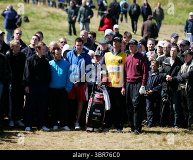 Simon Wakefield sur le 9e trou à l'Open Championship 2008, 3e jour, Royal Birkdale GC, Merseyside, Royaume-Uni. Crédit photo : Mark Newcombe / www.visionsingolf.com L'Open Championship 2008 s'est déroulé du 17 au 20 juillet au Royal Birkdale Golf Club de Southport, en Angleterre. Cette édition du championnat a été marquée par des conditions météorologiques difficiles et un résultat spectaculaire et inattendu Banque D'Images