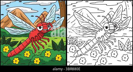 Insecte Dragonfly animal illustration colorée Illustration de Vecteur