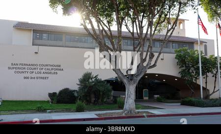 San Fernando, Californie : Palais de justice de San Fernando, Cour supérieure de Californie, comté de Los Angeles situé au 900 3rd Street Banque D'Images