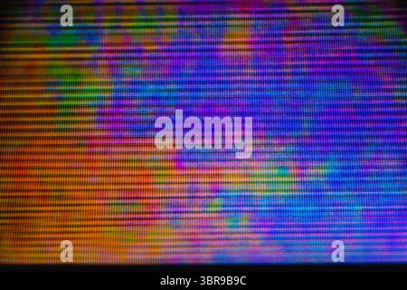 Problèmes d'écran - interférences de télévision numérique et analogique ou de moniteur Banque D'Images