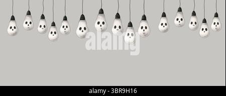 Halloween Clipart peint à la main – fantômes mignons, accessoires et objets Spooky dans le style aquarelle Banque D'Images