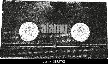 Illustration vectorielle de stipple de cassette vidéo analogique de bande VHS Illustration de Vecteur