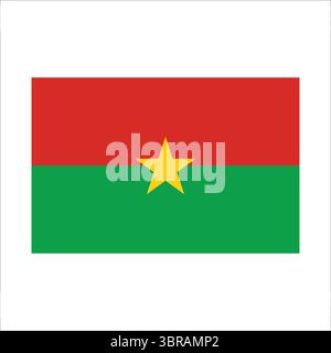 Le drapeau du Burkina faso présente deux bandes horizontales rouge et verte, avec une étoile jaune à cinq branches au centre, symbolisant la révolution du pays Illustration de Vecteur