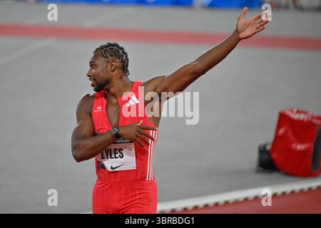 Monaco, Principauté de Monaco. 11 juillet 2025. 200m hommes Noah LYLES (USA) vainqueur lors de la Wanda Diamond League 2025, match international d'athlétisme à Monaco, Principauté de Monaco, 11 juillet 2025 crédit : Agence photo indépendante/Alamy Live News Banque D'Images