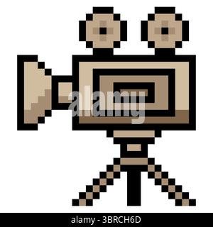 Caméra vidéo dans le style pixel art Illustration de Vecteur