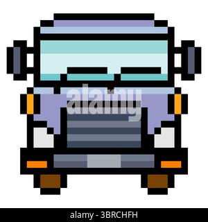 Vue avant du camion pixel art Illustration de Vecteur