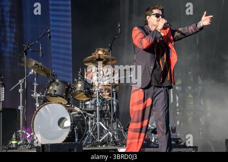 Glasgow, Royaume-Uni. 11 juillet 2025. Danny O'Donoghue et Glen Power du groupe pop irlandais The script se produisent sur scène au festival de musique écossais TRNSMT. Le festival de musique TRNSMT a été initié à Glasgow en 2017 par DF concerts. Il est considéré comme un remplacement pour le T in the Park Music Festival. (Photo de Stuart Westwood/SOPA images/SIPA USA) crédit : SIPA USA/Alamy Live News Banque D'Images