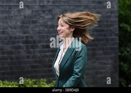 Londres, Royaume-Uni. 9 juillet 2025. Rachel Reeves députée, chancelière de l'Échiquier arrive au n° 10 Downing Street lors de la visite d'État du président français Emmanuel Macron. Banque D'Images