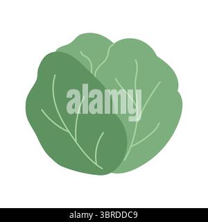 Feuilles de laitue verte en couches dans un style vectoriel plat, symbolisant la salade fraîche, la nutrition naturelle, le jardinage biologique et la cuisine végétalienne saine Illustration de Vecteur