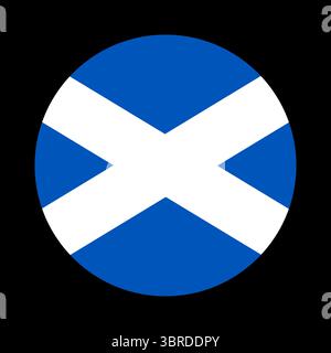 Drapeau rond écossais. Symbole circulaire écossais. Bouton, bannière, icône eps. Signe national. Illustration vectorielle. Illustration de Vecteur