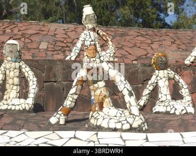 Sculptures dans le jardin rocheux de Chandigarh, Punjab, Inde du Nord Banque D'Images
