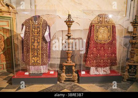 Ségovie, Espagne - 3 mars 2025 : art religieux exposé dans les galeries de la cathédrale de Ségovie Banque D'Images