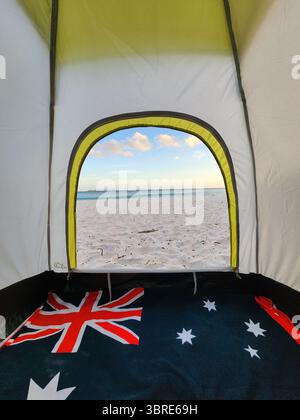 Camping en australie whitehaven Beach Banque D'Images