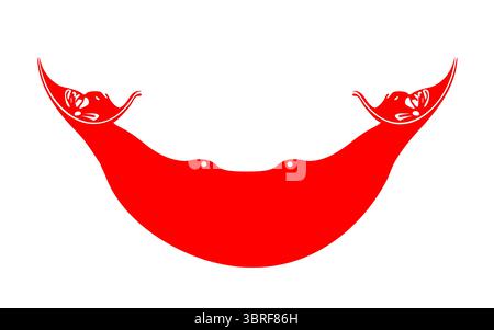 Drapeau de Rapa Nui, Chili – drapeau officiel de l'île de Pâques avec reimiro rouge sur fond blanc, symbole culturel polynésien indigène, illustration vectorielle Illustration de Vecteur