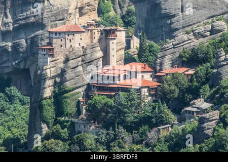 Météores : le monastère de Roussanou. Kalambaka, Grèce. Banque D'Images