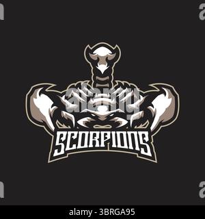 Vecteur de conception de logo de mascotte Scorpion avec style de concept d'illustration moderne pour l'impression de badge, d'emblème et de t-shirt. Illustration de scorpion en colère. Illustration de Vecteur