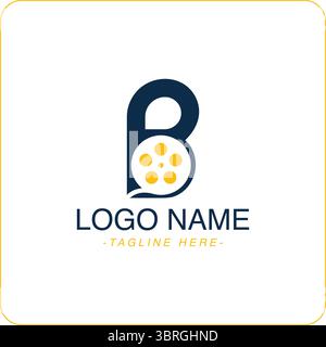 Logo lettre de production de film B. Illustration de Vecteur