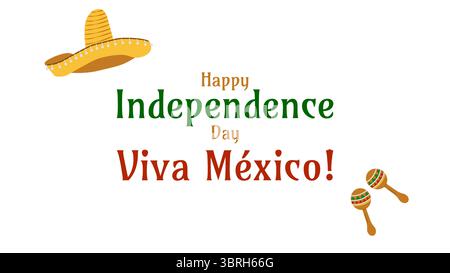Fête de l'indépendance mexicaine Viva Mexico Fiesta 16e. Fond de bannière de carte d'affiche de modèle de conception. Illustration vectorielle Illustration de Vecteur