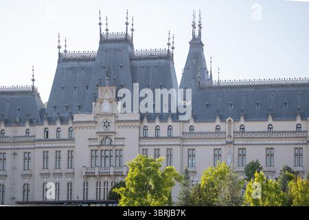 Palais de la culture à Iasi, Roumanie - architecture néo-gothique emblématique. Banque D'Images