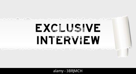Fond de papier gris déchiré qui ont un entretien exclusif de mot sous la partie déchirée Illustration de Vecteur