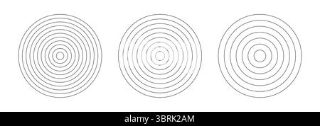 Grilles polaires cercles concentriques 6, 8, 10. Roue de la vie. Suivi des habitudes. Ensemble de diagrammes circulaires divisés en six, huit, dix segments. Graphique polaire vierge Illustration de Vecteur