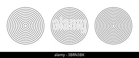 Ensemble de cercles concentriques de grilles polaires. Roue de la vie ou tracker d'habitudes. Collection de diagrammes circulaires divisés sur 10, 11, 12 segments. Blanc polaire Illustration de Vecteur