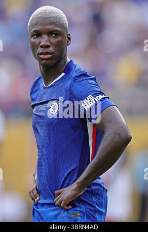 East Rutherford, États-Unis. 12 juillet 2025. Moises Caicedo du Chelsea FC lors du match entre le Chelsea FC et le PSG pour la finale de la Coupe du monde des clubs de la FIFA 2025, au MetLife Stadium à East Rutherford, États-Unis, le 12 juillet 2025. Photo : Heuler Andrey/DiaEsportivo/Alamy Live News crédit : DiaEsportivo/Alamy Live News Banque D'Images