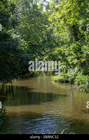 Photo de Big Walnut Creek à Gahanna Ohio pendant l'été près de Creekside Park et Arboretum Banque D'Images