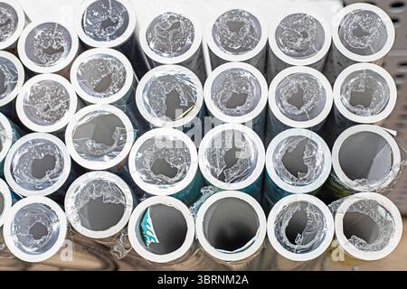 emballage-cadeau. Vue de dessus. Préparation pour les vacances Banque D'Images