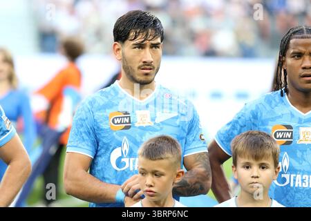 Saint-Pétersbourg, Russie. 13 juillet 2025. Roman Vega (66) de Zenit vu lors de la Winline, Super session, match amical de football entre Zenit Saint-Pétersbourg et Voïvodine, Novi Sad, Serbie à Gazprom Arena. Score final ; Zenit 7 :1 Voïvodine. Crédit : SOPA images Limited/Alamy Live News Banque D'Images