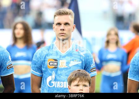 Saint-Pétersbourg, Russie. 13 juillet 2025. Maksim Glushenkov (10 ans) de Zenit vu lors de la Winline, Super session, match de football amical entre Zenit Saint-Pétersbourg et Voïvodine, Novi Sad, Serbie à Gazprom Arena. Score final ; Zenit 7 :1 Voïvodine. (Photo de Maksim Konstantinov/SOPA images/SIPA USA) crédit : SIPA USA/Alamy Live News Banque D'Images