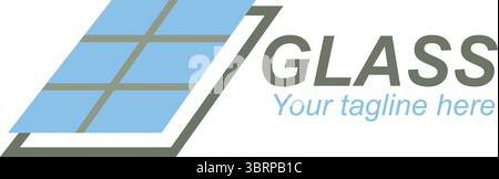 Modèle de conception de logo en verre. Modèle de logo en verre design plat créatif. Design de logo de concept créatif de verre Illustration de Vecteur