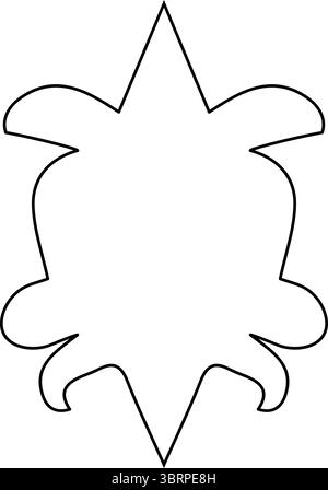 Contour floral stylisé abstrait - élément de conception artistique Black Line Illustration de Vecteur