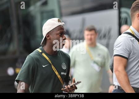 New Rutherford. New Jersey, États-Unis. 13 juillet 2025 : MetLife Stadium, New Rutherford, NJ, USA. Finale de la Coupe du monde des clubs de la FIFA, Chelsea contre PSG : les joueurs de Chelsea arrivent crédit : action plus Sports images/Alamy Live News Banque D'Images