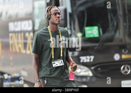 New Rutherford. New Jersey, États-Unis. 13 juillet 2025 : MetLife Stadium, New Rutherford, NJ, USA. Finale de la Coupe du monde des clubs de la FIFA, Chelsea contre PSG : les joueurs de Chelsea arrivent crédit : action plus Sports images/Alamy Live News Banque D'Images