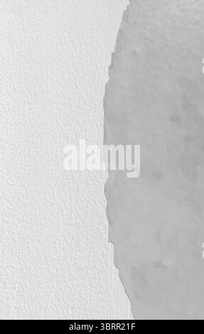 art aquarelle courbe grise sur fond de mur blanc. Fond de papier blanc et irrégulier avec espace pour le texte. Banque D'Images