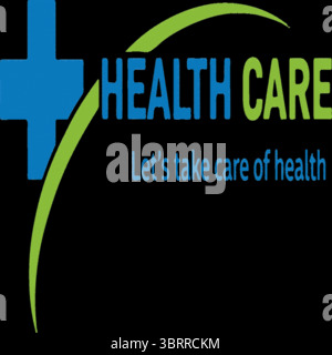 Conception de logo Healthcare avec texte prenons soin de la santé Illustration de Vecteur