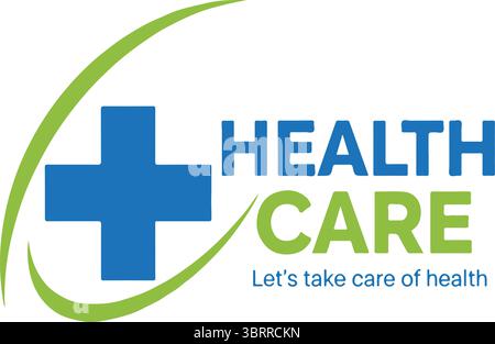 Conception de logo Healthcare avec texte prenons soin de la santé Illustration de Vecteur