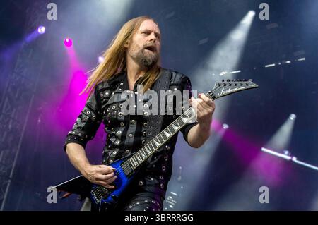 Andy Sneap von Judas Priest live beim Scorpions & Friends Coming Home -Jubiläumskonzert in der Heinz von Heiden Arena. Hanovre, 05.07.2025 *** Andy Sneap de Judas Priest en direct au concert anniversaire des Scorpions Friends Coming Home au Heinz von Heiden Arena Hanovre, 05 07 2025 Foto :XC.xSpeidelx/xFuturexImagex prêtre 5009 Banque D'Images