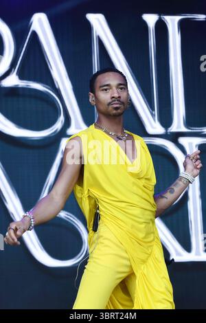 ROYAUME-UNI. 12 juillet 2025. LONDRES, ANGLETERRE - 12 JUILLET : Durand Bernarr se produit au British Summertime, Hyde Park, le 12 juillet 2025 à Londres, Angleterre.Cap/Mar © Mar/Capital Pictures Credit : Capital Pictures/Alamy Live News Banque D'Images