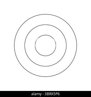 Cercles concentriques de grille polaire. Diagramme circulaire divisé en segments. Roue de la vie, tracker d'habitudes. Papier quadrillé polaire vierge. Modèle graphique. Illustration de Vecteur
