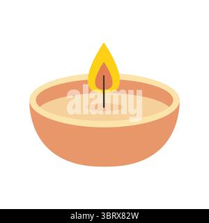 Bougies de cire. Aromathérapie. Décoration. Illustration vectorielle plate isolée sur un fond blanc. Illustration de Vecteur