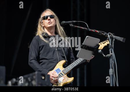 Oslo, Norvège. 28 juin 2025. Le chanteur et guitariste américain Jerry Cantrell donne un concert live lors du festival norvégien tons of Rock 2025 à Oslo. Banque D'Images