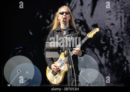 Oslo, Norvège. 28 juin 2025. Le chanteur et guitariste américain Jerry Cantrell donne un concert live lors du festival norvégien tons of Rock 2025 à Oslo. Banque D'Images