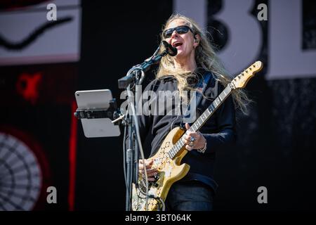 Oslo, Norvège. 28 juin 2025. Le chanteur et guitariste américain Jerry Cantrell donne un concert live lors du festival norvégien tons of Rock 2025 à Oslo. Banque D'Images