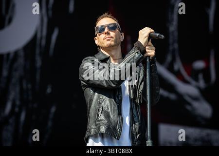 Oslo, Norvège. 28 juin 2025. Le chanteur et guitariste américain Jerry Cantrell donne un concert live lors du festival norvégien tons of Rock 2025 à Oslo. Banque D'Images