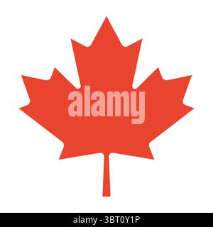 Autocollant feuille de Canada. Icône simple. Illustration de Vecteur