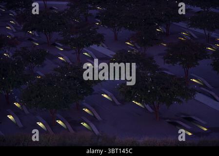 11 septembre 2019 - Washington, District of Columbia, États-Unis - le Mémorial national du Pentagone 9/11 à l'aube, Washington, D.C. (crédit image : © DoD/ZUMA Wire/ZUMAPRESS.com) Banque D'Images